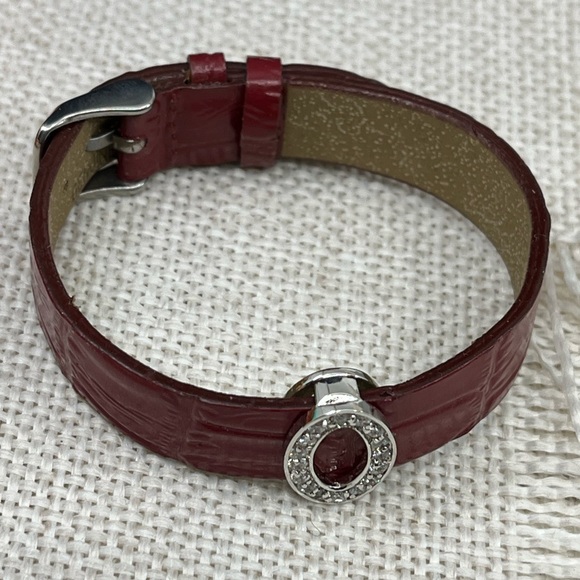 Vintage QVC Sterling Silver Diamonique Oval Leather Bracelet Set - Picture 3 of 15